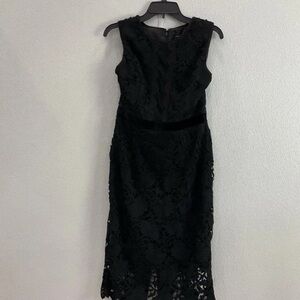 White House Black Market Black Lace Midi Dress NWT $200